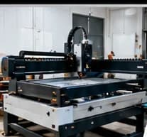 Estrutura mecânica de uma máquina industrial